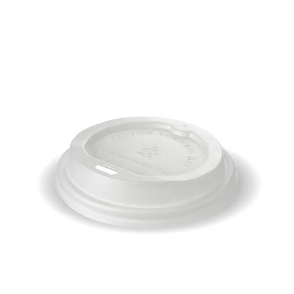 6/8oz White Bioplastic Coffee Cup Lids