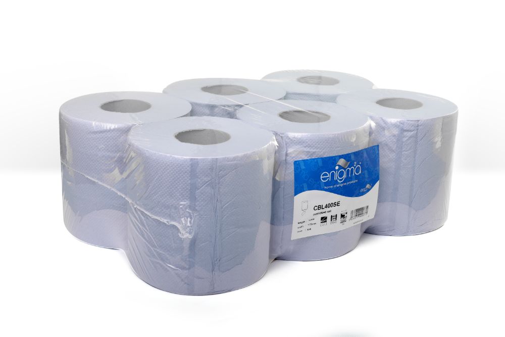 Centrefeed rolls embossed Blue 2ply 120m x 175mm