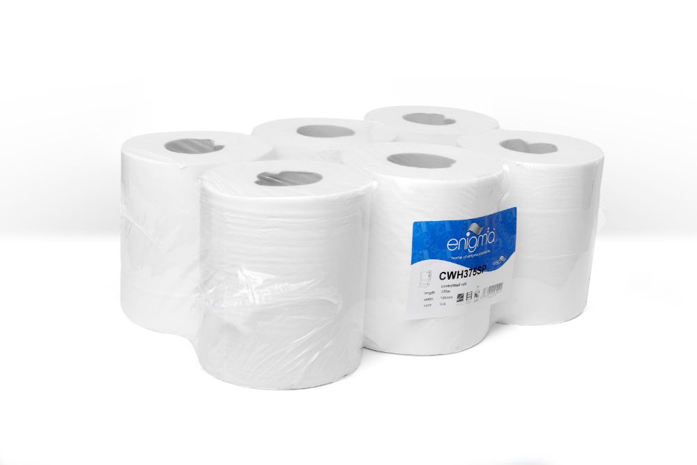 Centrefeed rolls white 2ply 150m x 190mm