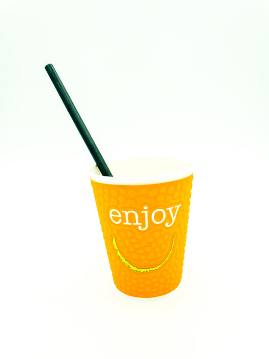 Paper smoothie straw black 200x8mm