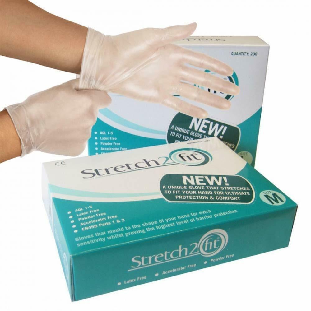 Stretch2fit Medical Gloves Clear